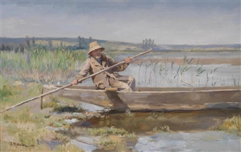 Man in a Boat - Joseph Middeleer