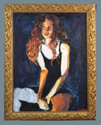 Artwork by James Michalopoulos, Portrait of a Young Woman, Made of Oil on canvas