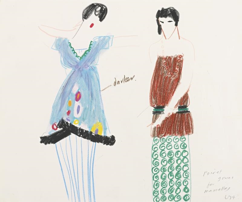 Poiret Gowns For Mamelles Iv (From 'Les Mamelles De Tiresias') by David Hockney, 1980