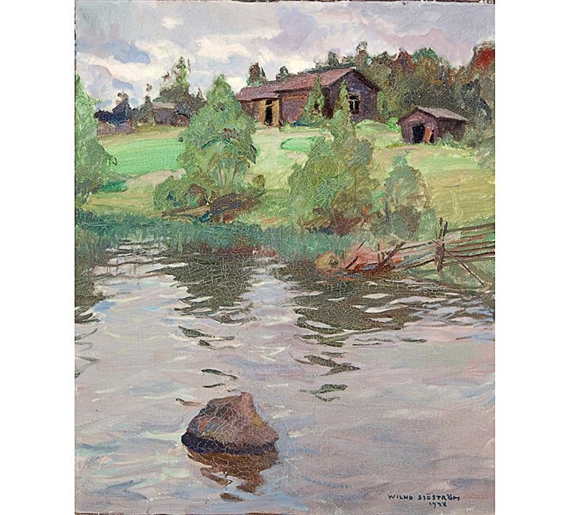 Torppa järven rannalla by Vilho Sjöström, 1928