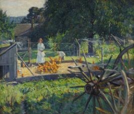 Feeding The Chickens by Roy Cleveland Nuse, 1919