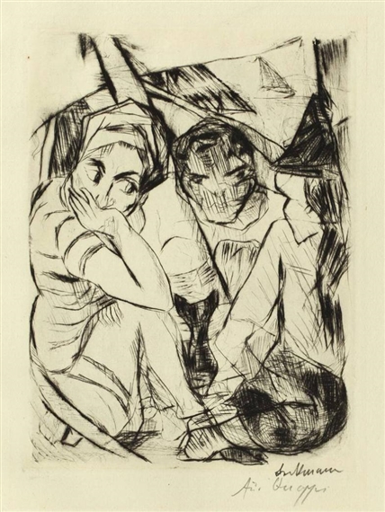DIE FÜRSTIN: ERSTE ILLUSTRATION ZU KAPITEL 1 by Max Beckmann, 1917