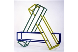 Three dimensional wall reliefs and sculptures Richard Anuszkiewicz on view at David Richard Gallery