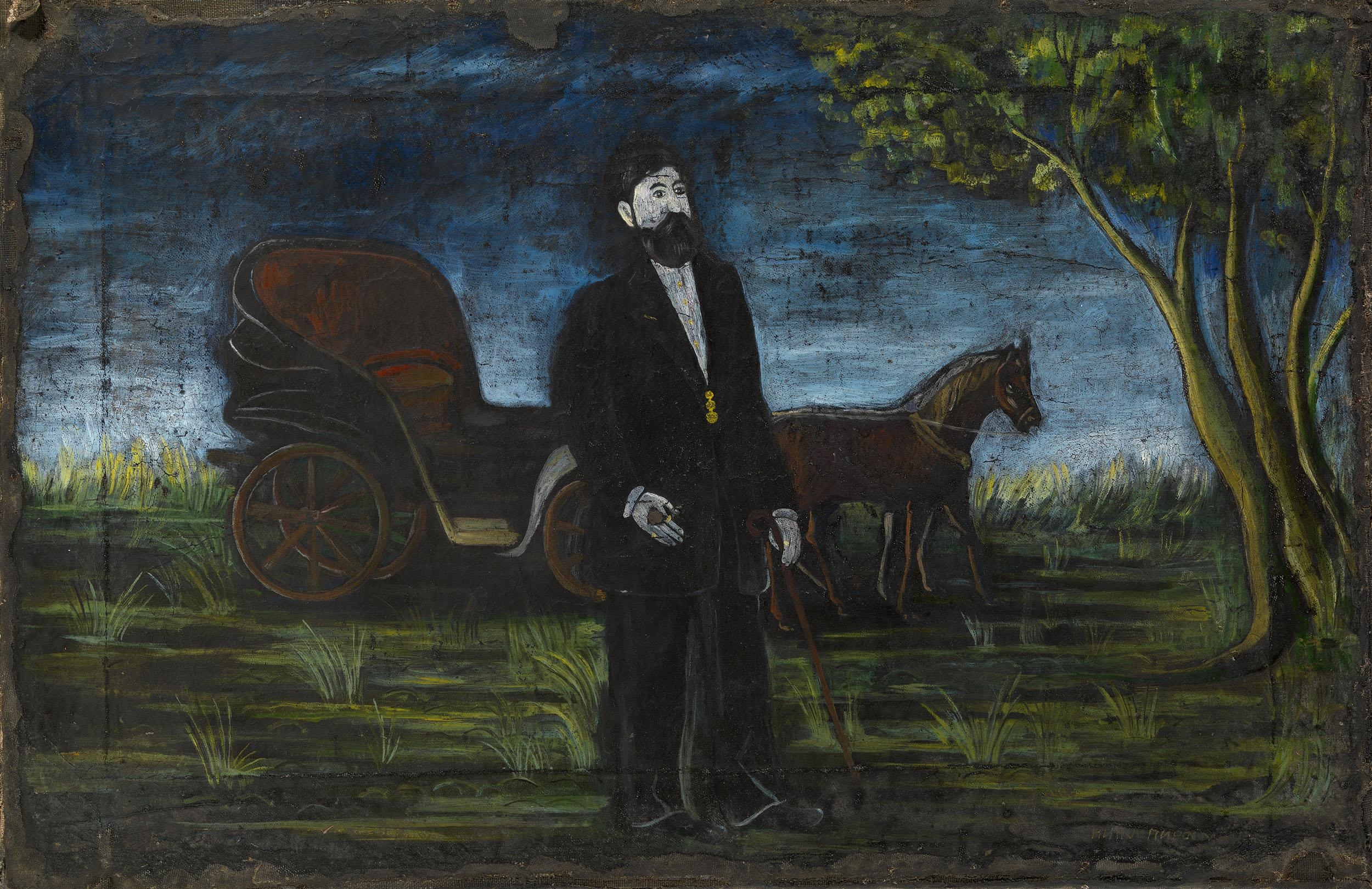 Artwork by Niko Pirosmani, The Wealthy Merchant, Made of Oil on oilcloth