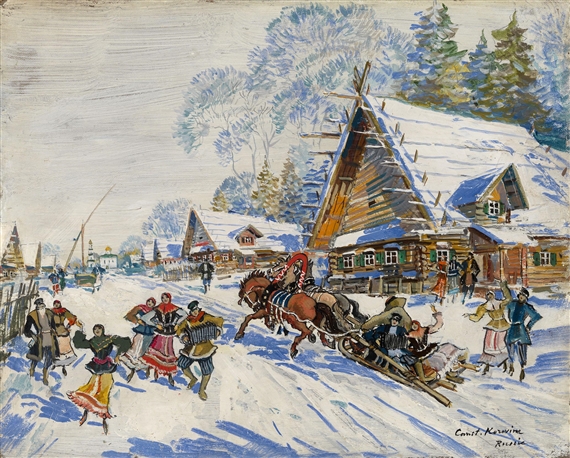 Russian Village in Winter