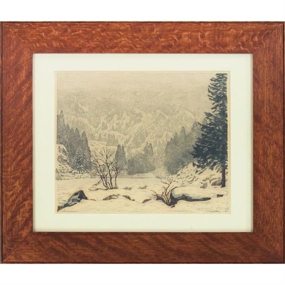 Snowy Pond by Paul Leschhorn, circa 1920