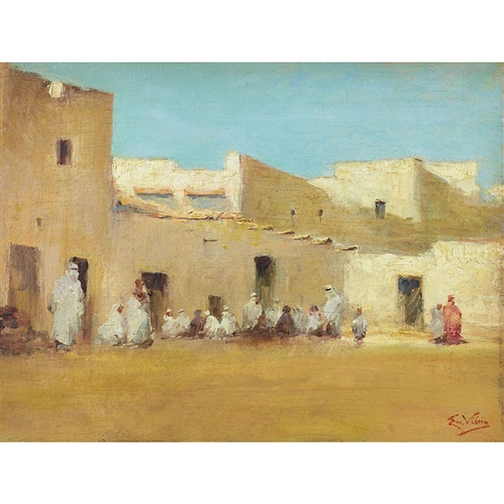 MOROCCO (GATHERING IN A COURTYARD) by Emmanuel Vierin