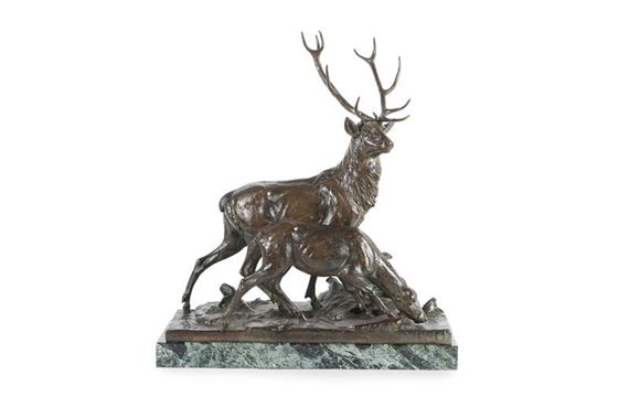 Cerf et sa biche by Charles Paillet