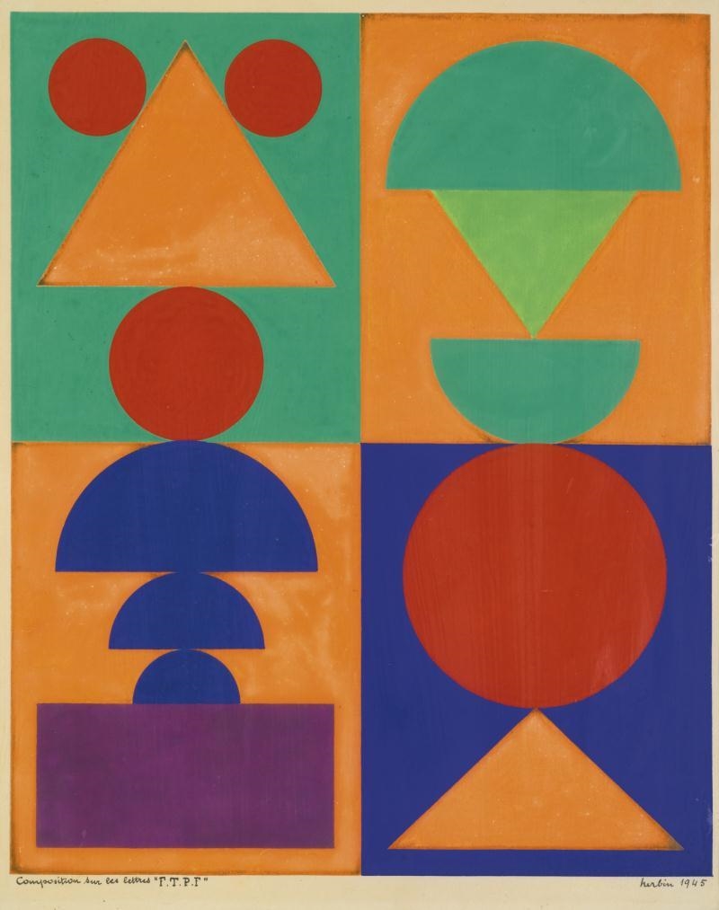 Reproduction D'art "Fleur, Fruit" Par Auguste Herbin (1945) - Tirage Qualité Archivage 11x17 Pouces