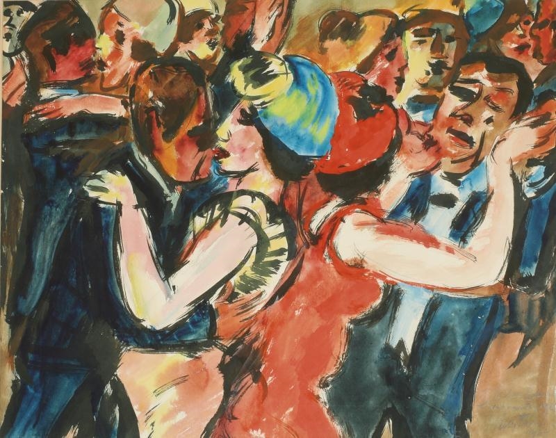 BEIM TANZ I (TANZPARTY I) (AT THE BALL I (BALL I)) by Max Pechstein, 1924