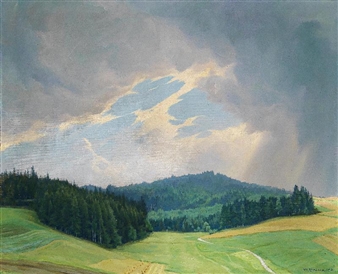 Landschaft mit Tiefem Horizont - Wilhelm Dachauer