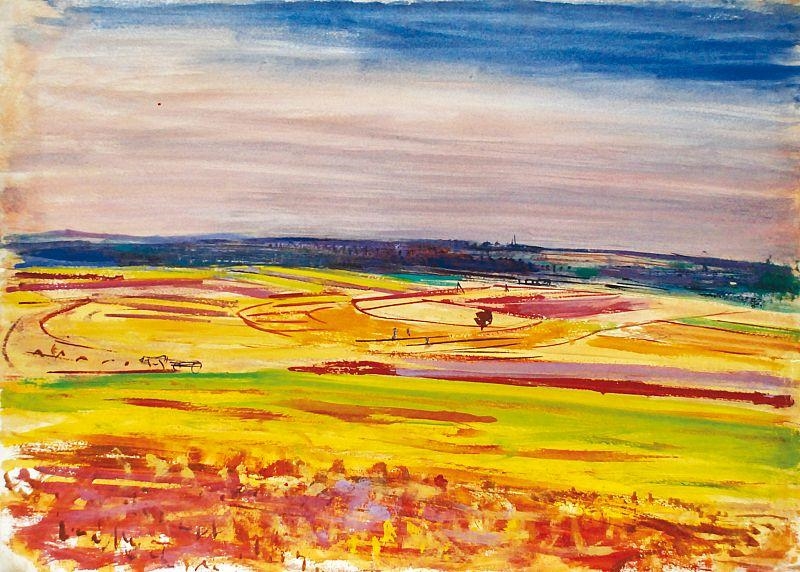 Artwork by Vojtěch Sedláček, Landscape, Made of gouache on  paper