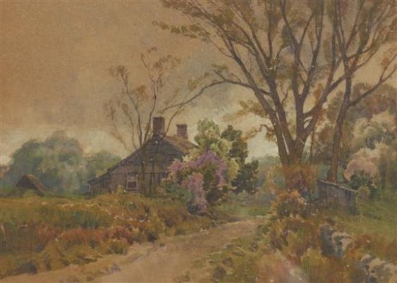 Country Home In Spring Landscape by Hezekiah Anthony Dyer