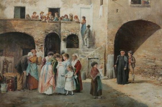 Pasquale Ruggiero | Christening In The Courtyard | MutualArt