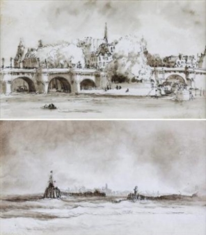 2 Works: Calais; Point Neuf, Paris - Adrian Gillespie Beach