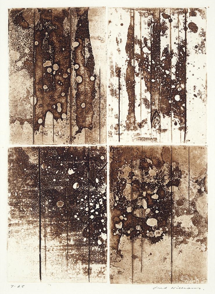 Artwork by Fred Williams, Landscape Quartette, Made of sugar aquatint, resin aquatint, engraving and drypoint
