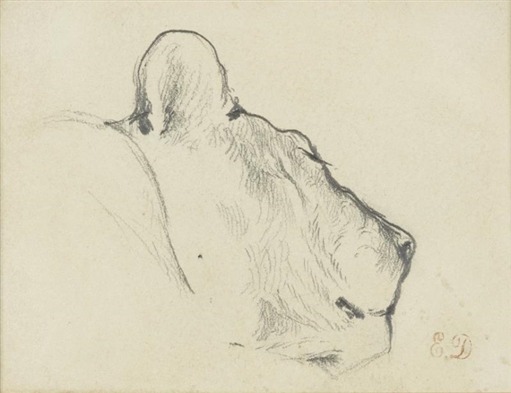 Study of the head of a lioness by Eugène Delacroix