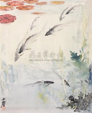 FISHES IN A LILY POND by Wang Yachen