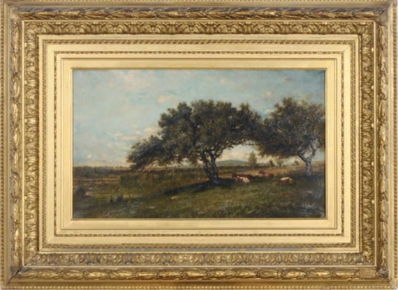 Pastoral landscape with cows by Winckworth Allan Gay, 1861