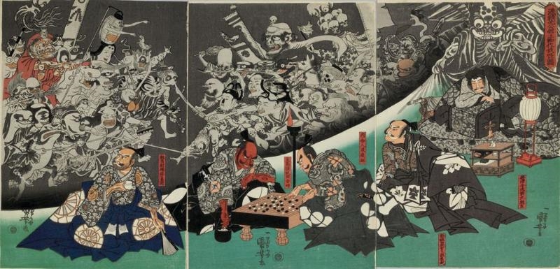 Utagawa Kuniyoshi | Minamoto no Yorimitsu-ko no yakata ni Tsuchigumo ...