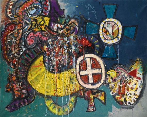 MIRACULOUS CROSS, MAR 68 by Alan Davie, 1968