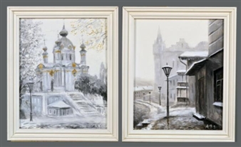 2 Works: Two contemporary views of Kiev - Ukrainian School, 21st Century