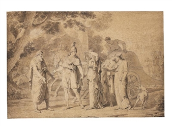 19 works: Odysseus and Penelope bid farewell to Icarius - Anicet-Charles-Gabriel Lemonnier