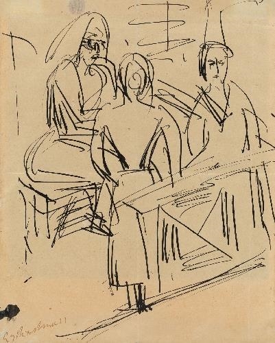 DREI FRAUEN IM RAUM by Ernst Ludwig Kirchner, 1922
