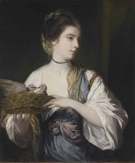 NANCY REYNOLDS WITH DOVES by Sir Joshua Reynolds