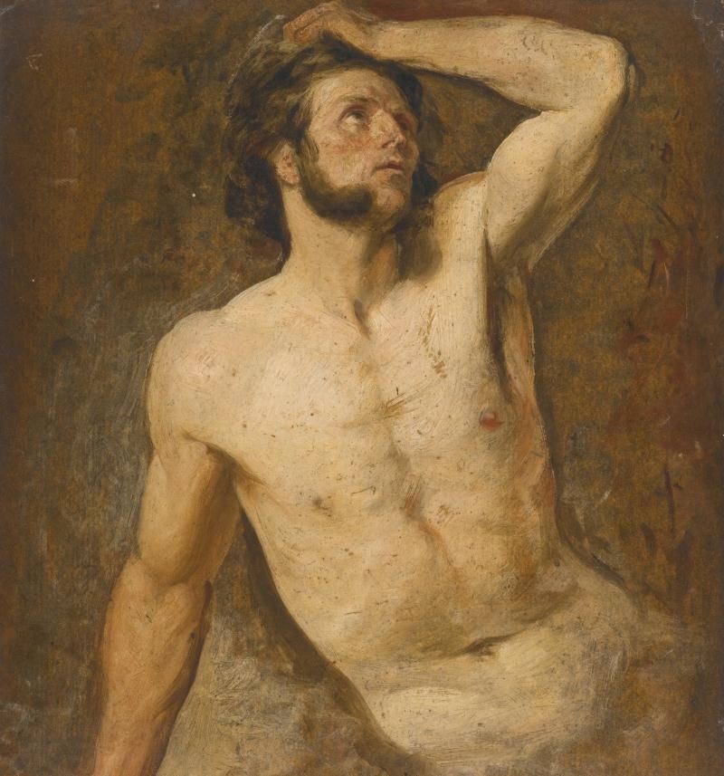William Etty An Academy Study of a Male Nude MutualArt