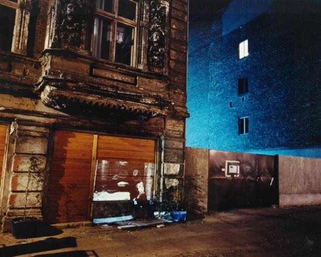 Almstadtstrasse 5 (formerly Grenadierstrasse 24): Slide projection of former Jewish resident and hat shop, ca. 1930, Berlin by Shimon Attie, 1993
