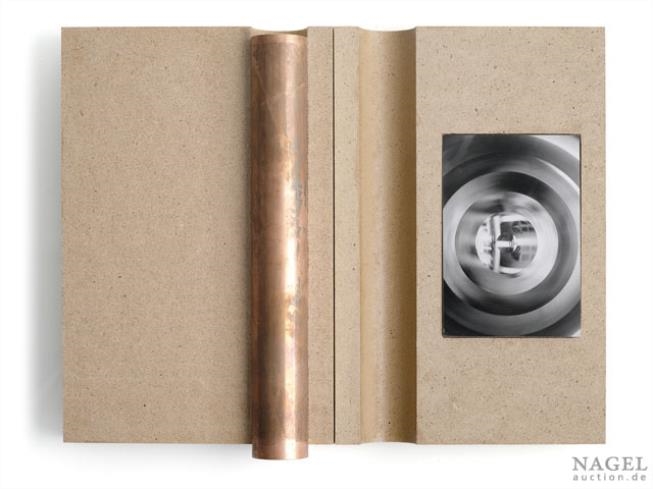 Artwork by Michaela Kölmel, Untitled, Made of Masonite, copper pipe and photography