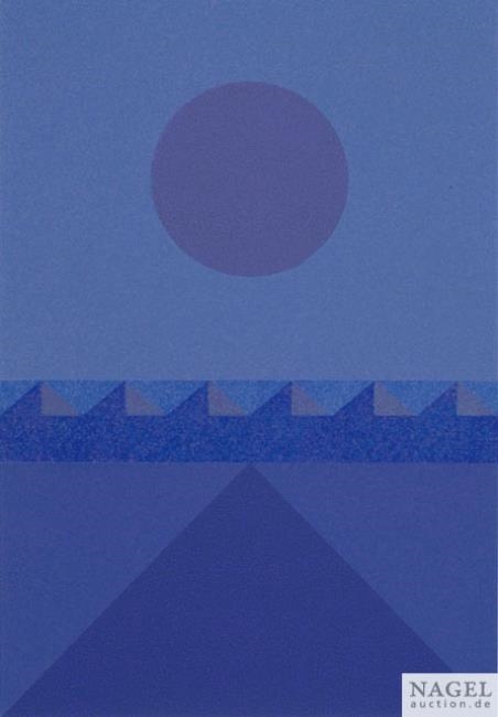 Three Works: "Geometrische Landschaft I, II, III by Fritz Ruoff, 1978