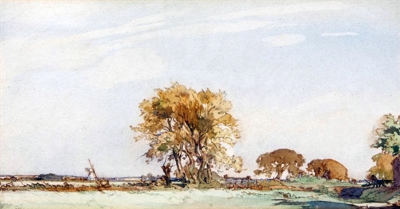 Meadows Near Sandwich by William Palmer Robins, 1921