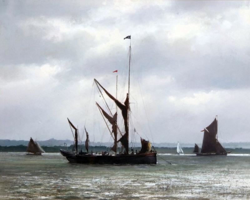 Artwork by Christine Slade, Evening Off Osea Island, Made of pastel