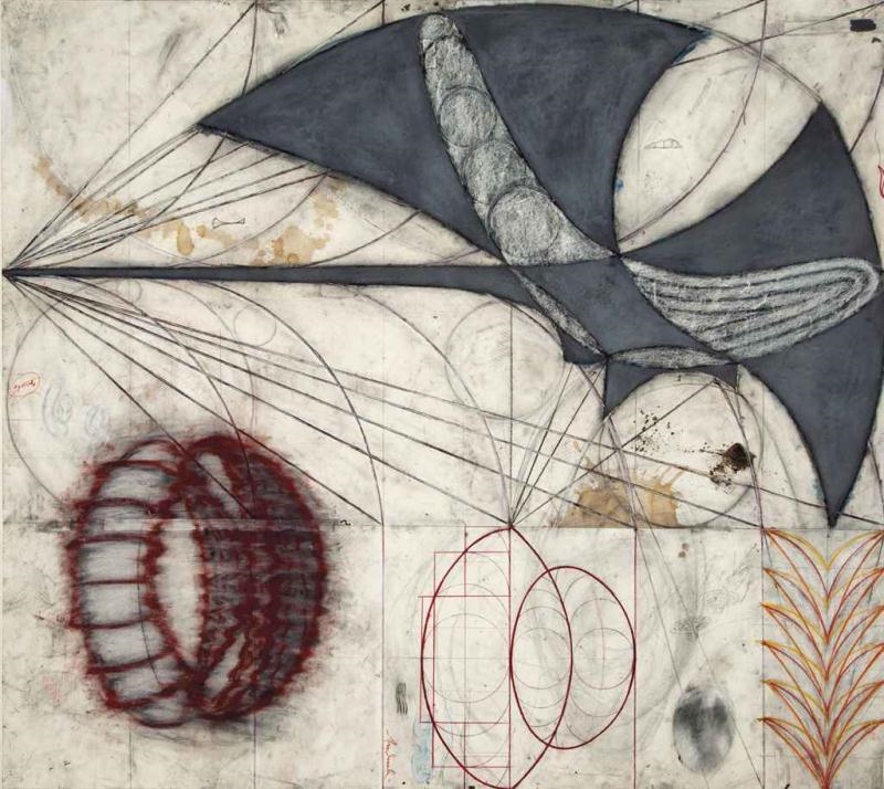 Artwork by John Newman, Drawing for Throwback, Made of graphite, pastel, charcoal and oil pastel on paper