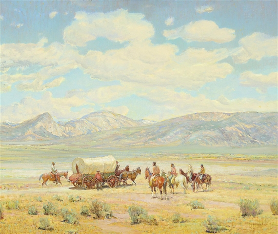 Homesteaders on Indian Land by Oscar E. Berninghaus