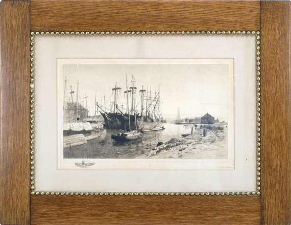 Whaleships being refitted