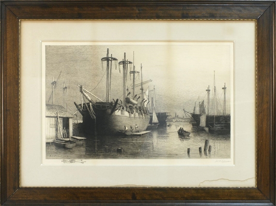 Whaleship in New Bedford Harbor