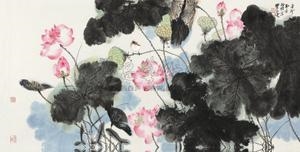 Lotus pond and bird by Jia Guangjian, 2011