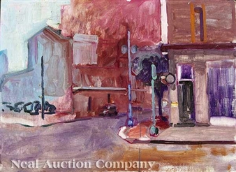 2 Works: Grey Lawn & New Orleans Cityscape - Robin Durand