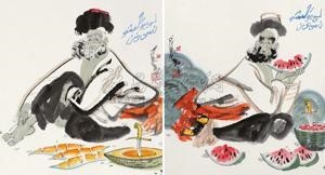 2 Works: Untitled - Lei Zhongxun