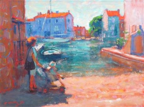 FIGURES BY THE HARBOUR by John Mackie, 1992