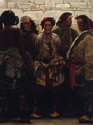 TIBETAN MEN by Chen Danqing, 1988