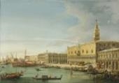 Grand Canal, Venice, with the Doges Palace, gondolas and fishing boats in the foreground by Francesco Zanin