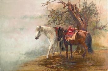 Two Horses by Choo Keng Kwang, 1990