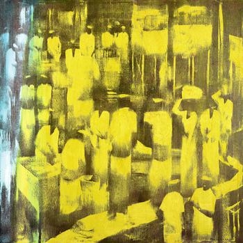 Artwork by Gusti Agung Mangu Putra, Ceremony, Made of Oil on canvas