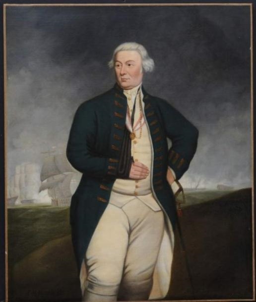 Artwork by Christopher Mark Maskell, Portrait of an English Naval Officer, Made of oil on canvas