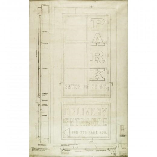 Philip Johnson | Seagram Building construction drawing (1957) | MutualArt