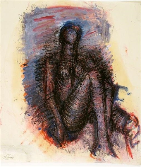 Sitzender Weiblicher Akt by Lothar Böhme